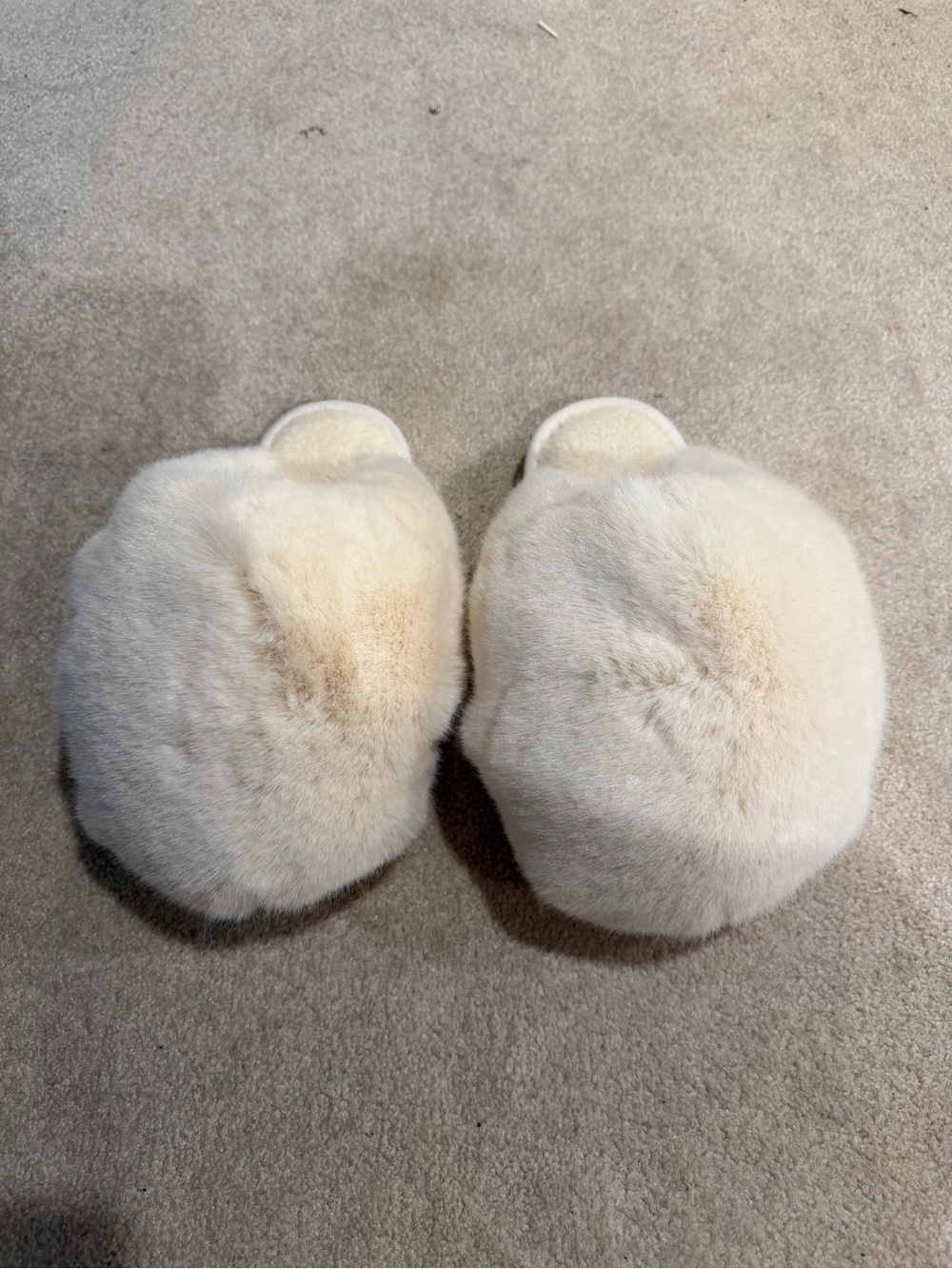 Plush Cream Faux Fur Slide Slippers